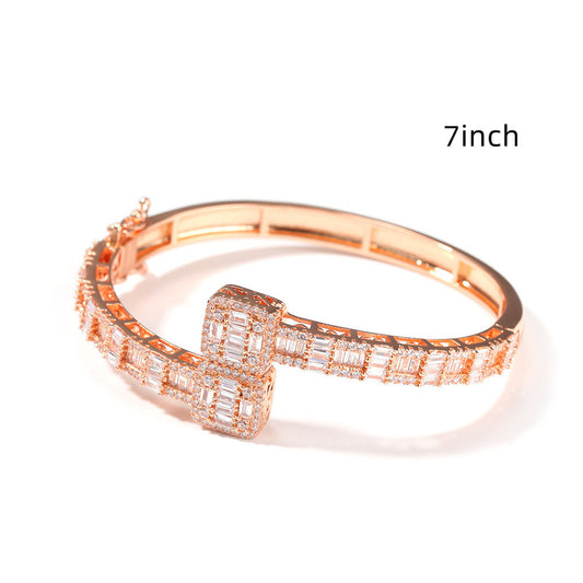 HT Cubic Zirconia Men's Bracelet Gold Plated Fashion Personality