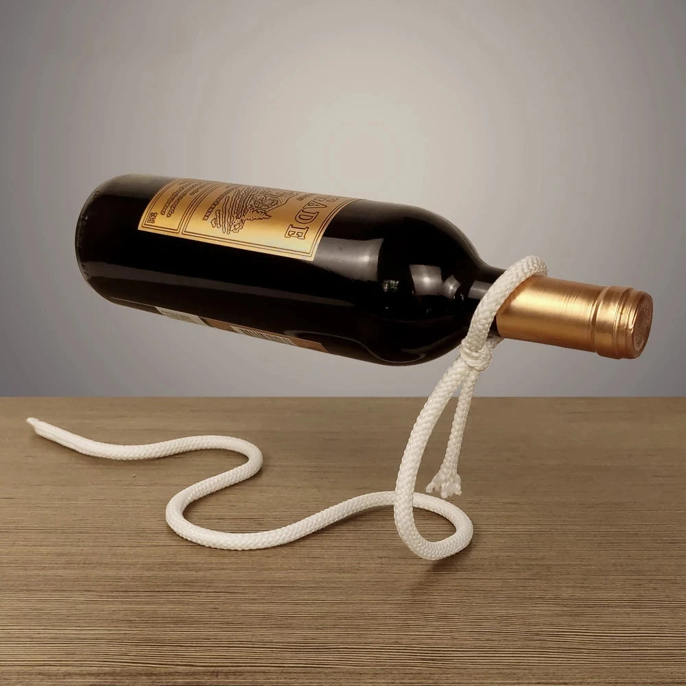 Creative Suspended Rope Wine Rack