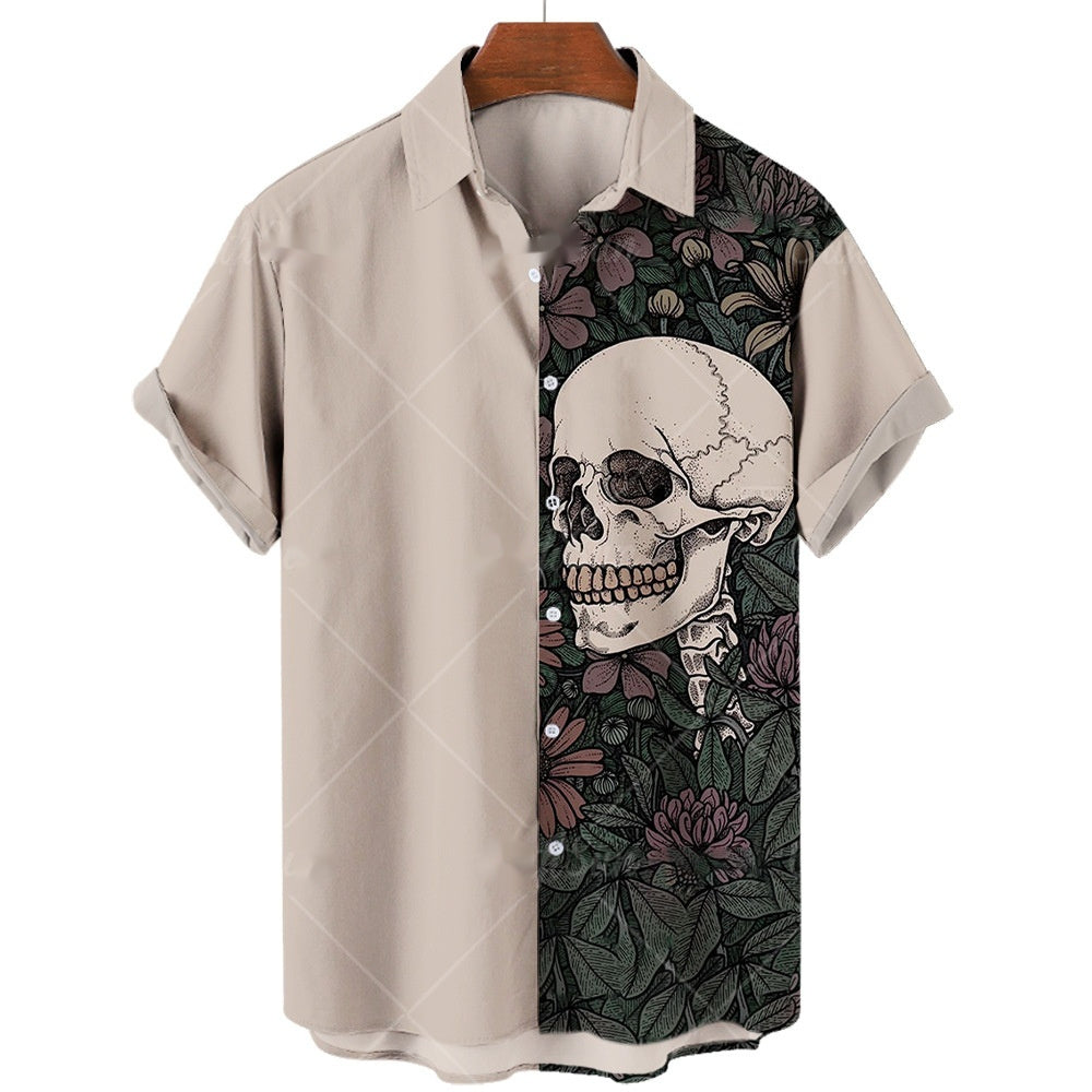 3D Digital Skull Printed Shirt