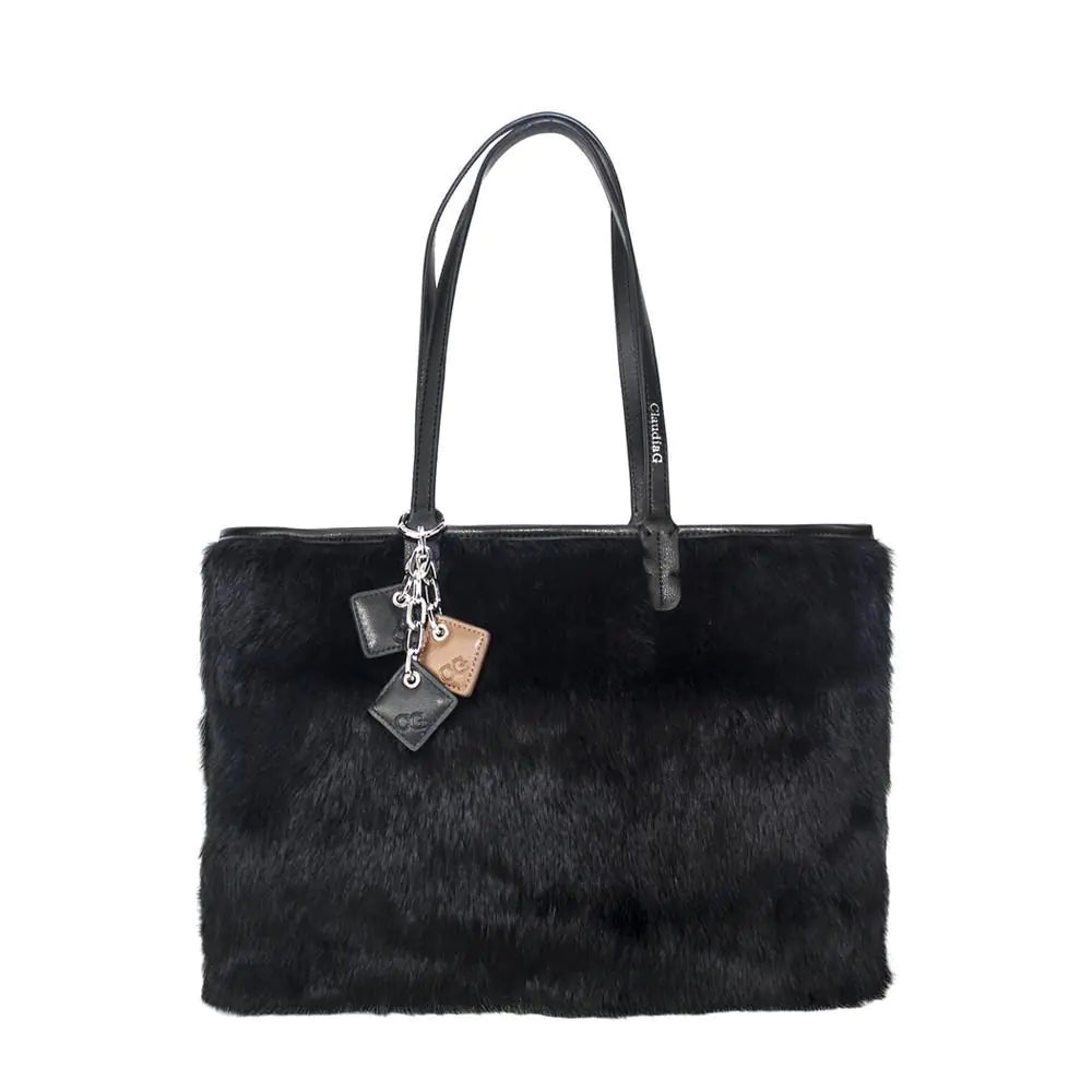 Olivia Fur And Pure Leather Handbag